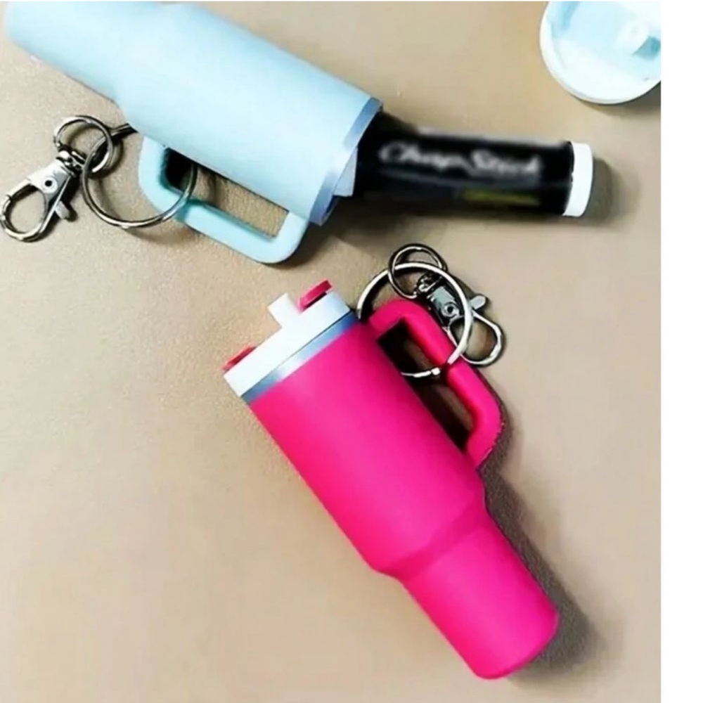 Mini Stanley Keychain- Hot Pink